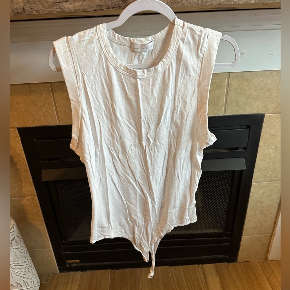 White cut off body suit